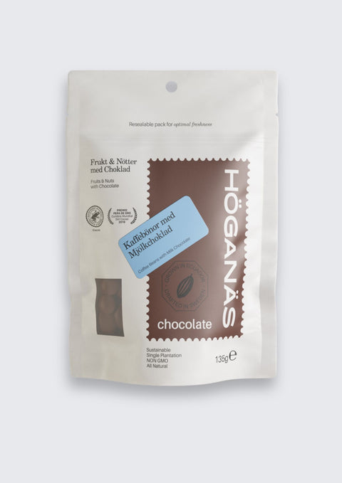 Kaffebönor med mjölkchoklad 135g