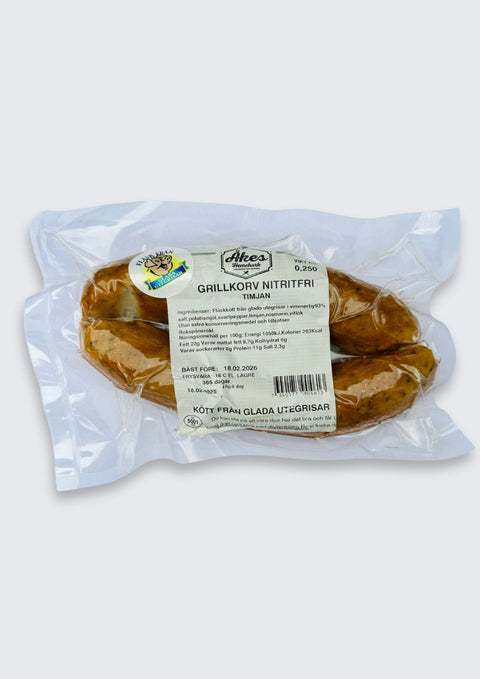 Grillkorv 92%, nitritfri timjan 250g