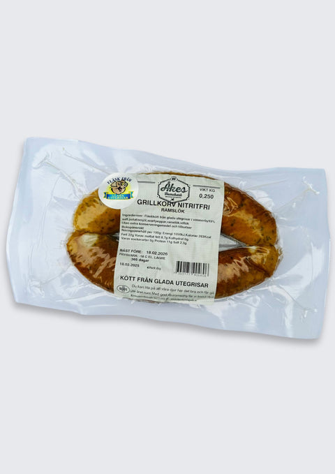 Grillkorv 92%, nitritfri ramslök 250g