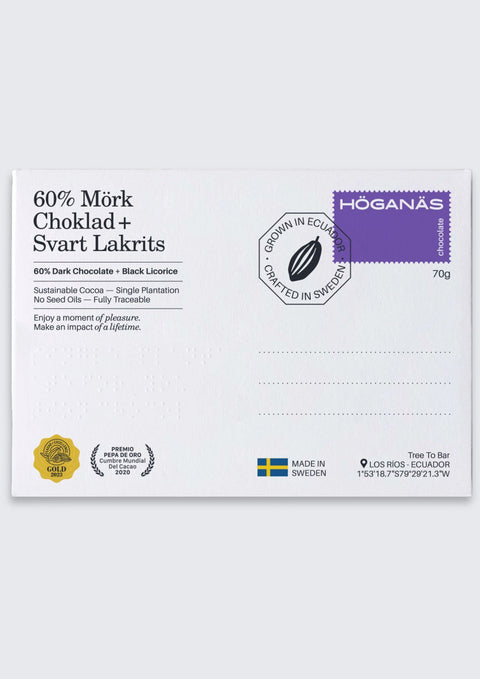 60% Mörk choklad med lakrits 70g