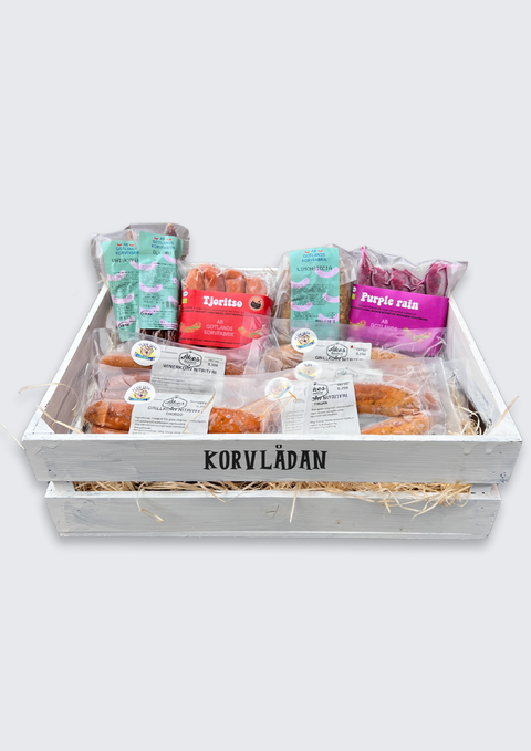 Korvlådan med tio sorters hantverkskorv utan nitrit 2,3kg